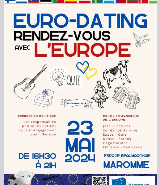 Jeudi 23 mai à 16h30, Euro-dating à Maromme Jeudi 23 mai à 16h30, Euro-dating à Maromme